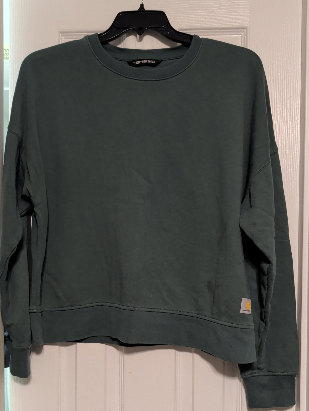 Carhartt Cropped Crewneck Sweatshirt in Forest Green Size L